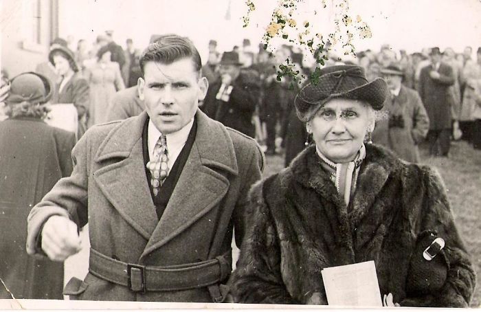 1940 My Grandad (17 Years Old In Photo) At The Dublin Races With His Mother, My Great Grandmother. Apologies About The Image Defect, It's The Best Photograph We Have Of Him.