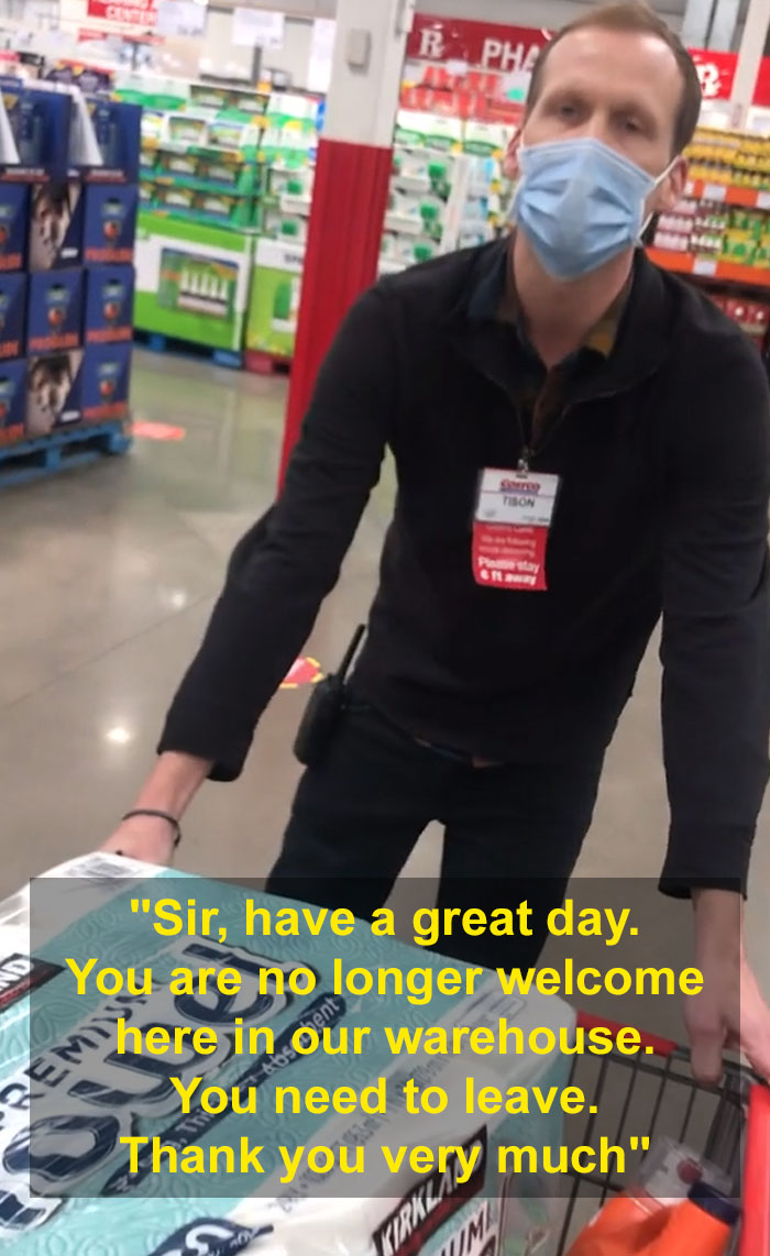 Idiot Films Costco Employee Kicking Him Out For Not Wearing A Mask, People Are On The Employee's Side