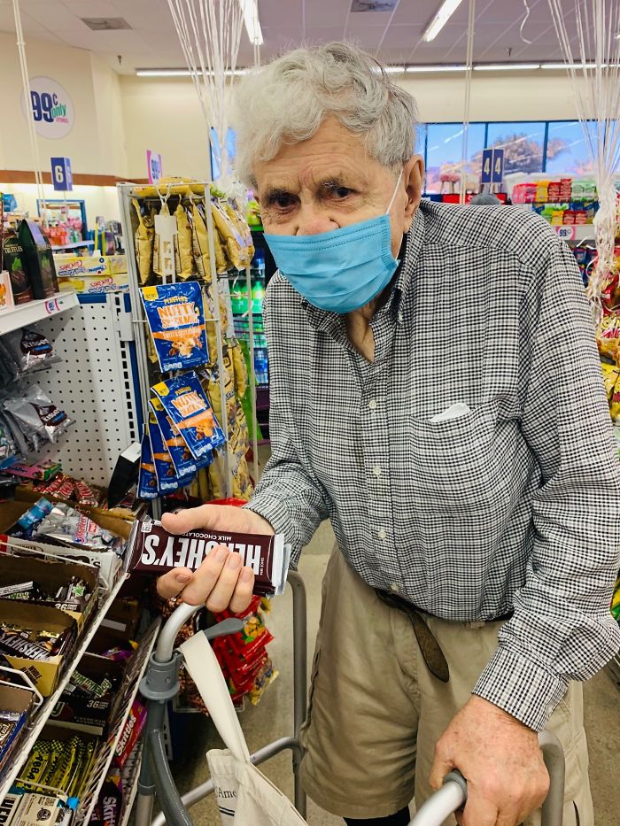 93 Y.O. Man Desperate To Keep Up The Tradition Of Sharing A Hershey's Bar With His Wife Every Night Despite Quarantine Decides To Hitchhike To The Store