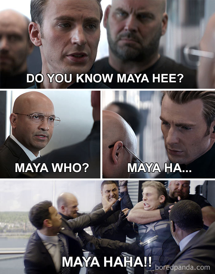 Captain America Joke Maya Hee Maya Who Maya Haha 