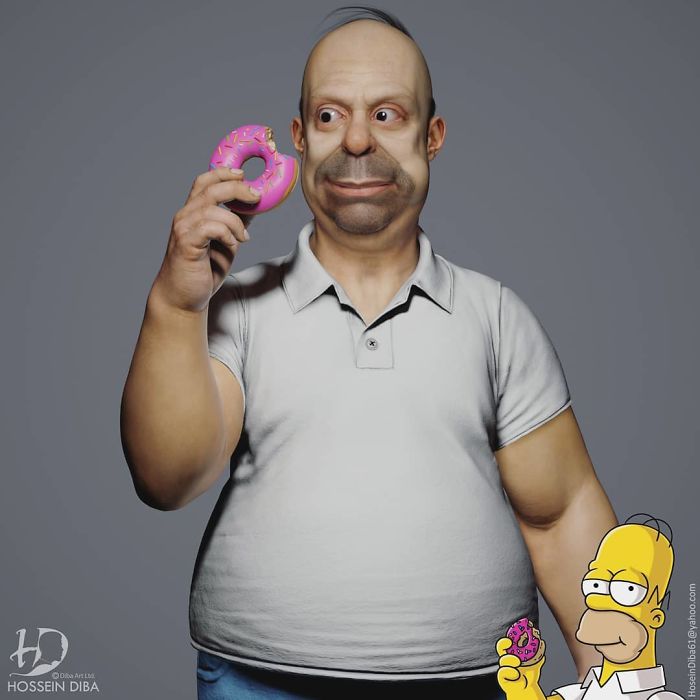 Artist Comes Up With Cursed Imagery As He Tries Realistically Recreating 'The Simpsons' Characters