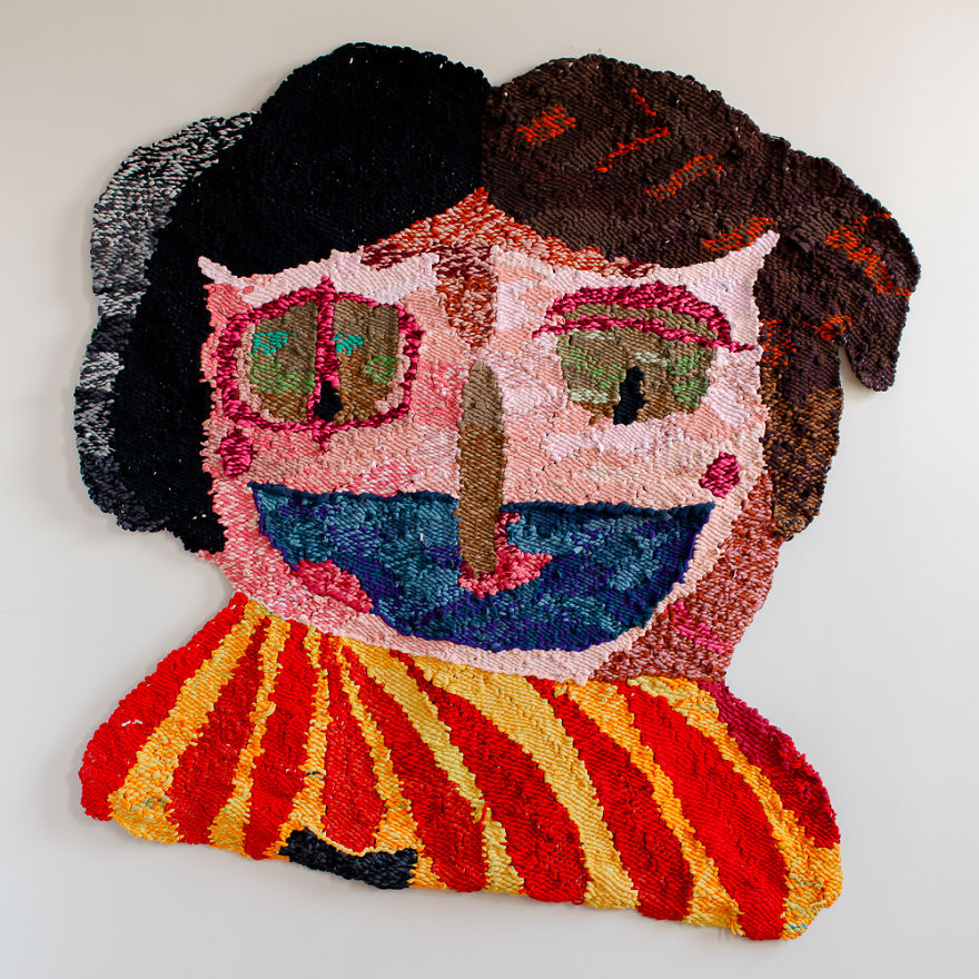 Large Scale Textile Work Made Of Reclaimed T-Shirts
