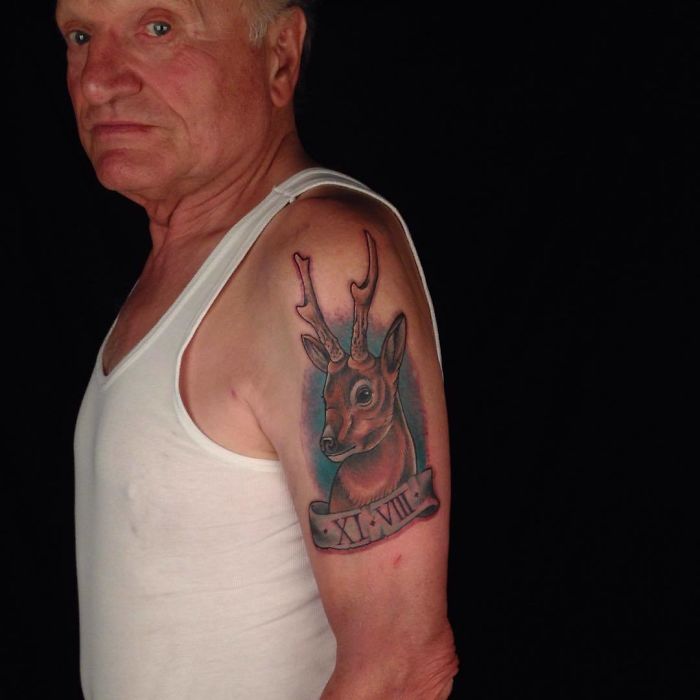 Believe It Or Not, This Guy Is 78 Years Old And Got Today His First Tattoo. You Are Never Too Old - But You Better Ask Your Doctor First