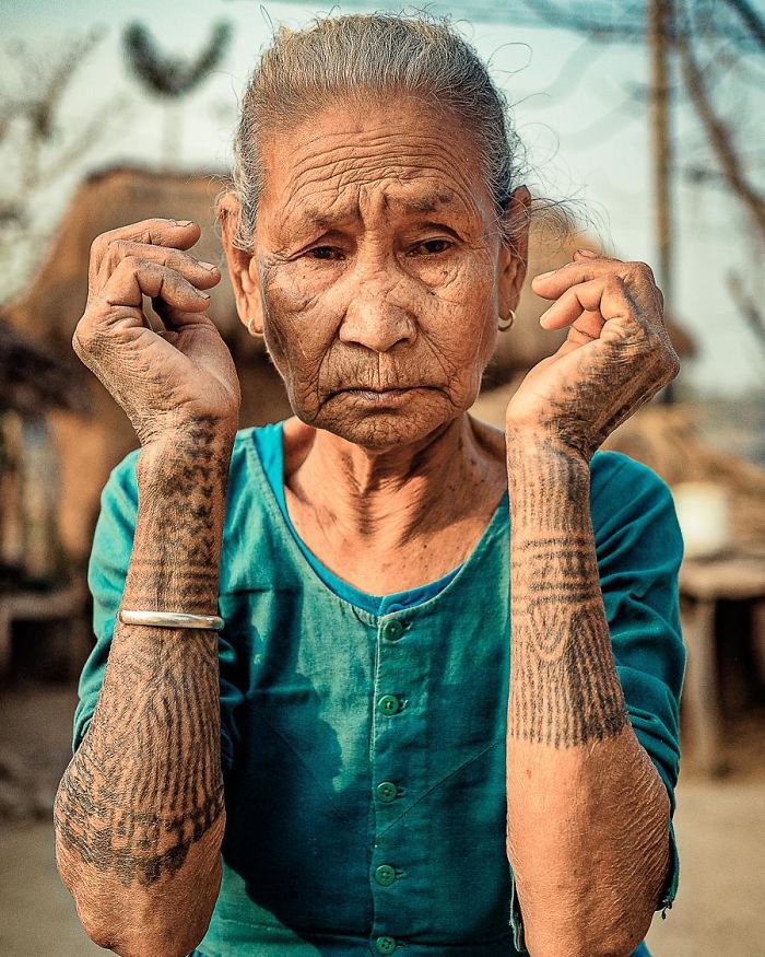 She Is One Of The Last Tattooed Tharu Tribe Women. They Used To Do Tattoos In Order To Be Avoided To Be Selected As Slaves By The Royal Nepalese Family