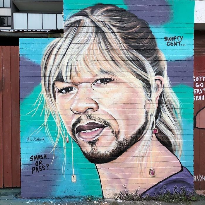 This Street Artist Can't Stop Trolling 50 Cent And The Rapper Is Getting Increasingly 'Irritated' By It