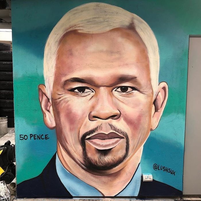 This Street Artist Can't Stop Trolling 50 Cent And The Rapper Is