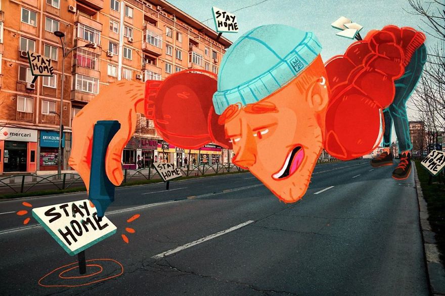 Empty Streets From Our City Become Illustrator’s Artwork