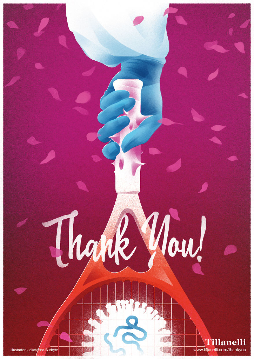 Free Posters By Illustrators From All Over The World To Say Thank You To Healthcare Workers And Volunteers Who Fight Covid-19