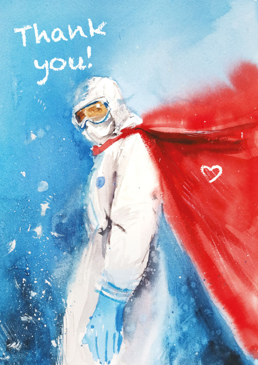 Free Posters By Illustrators From All Over The World To Say Thank You To Healthcare Workers And Volunteers Who Fight Covid-19