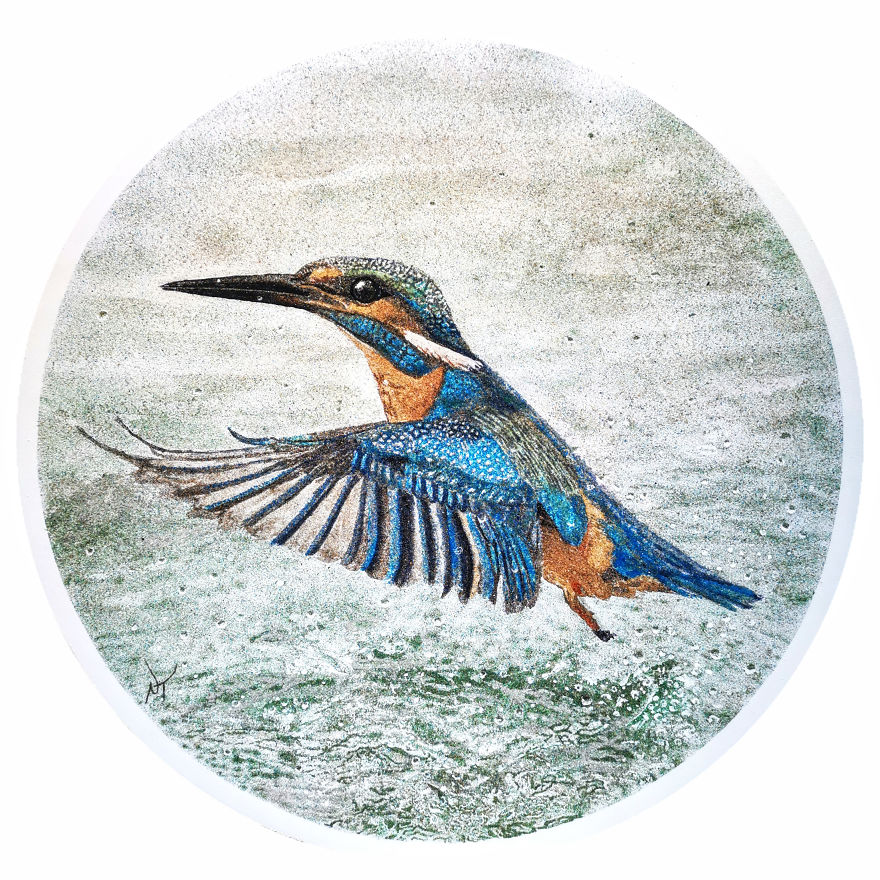 Part Of My Bird Sand Painting Art Collection