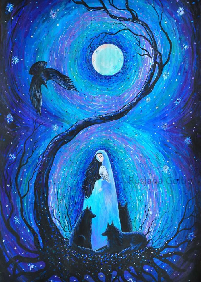 Moon, Stars, Horses, Redhead Maidens And Magical Creatures In Ruslana Golub's Artworks