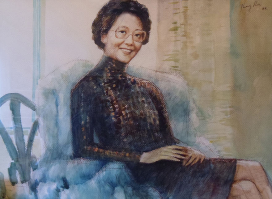 A Watercolor Painting Of My Grandma In '89, Which Hanged In The Hallway Of Her House