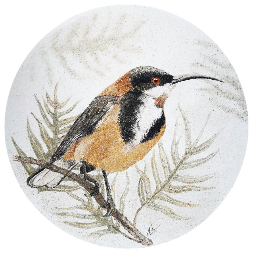 Part Of My Bird Sand Painting Art Collection