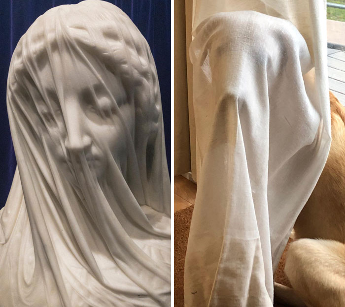 The Veiled Virgin By Giovanni Strazza, Early 1850s (Left)