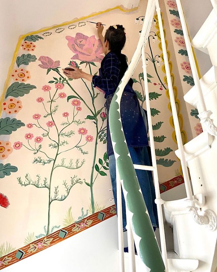 Artist Stuck In Quarantine Unleashes Her Creativity On Her House And Paints All Over The Walls