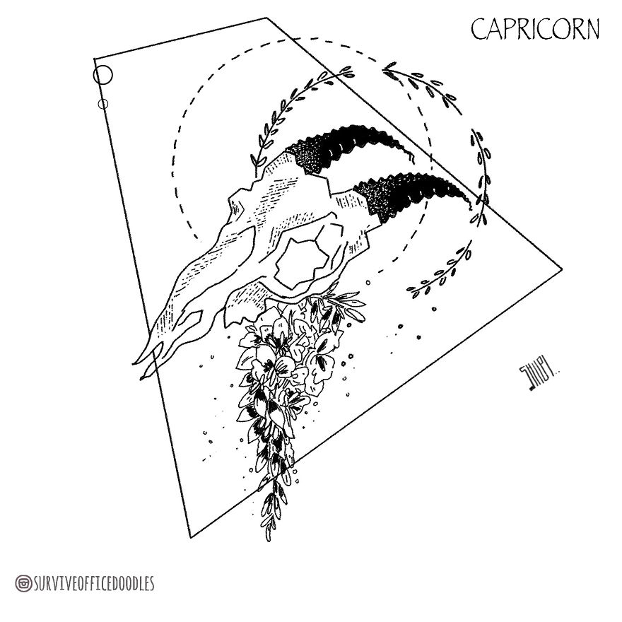 I Reimagined Zodiacs As Tattoos With A Hint Of Dark