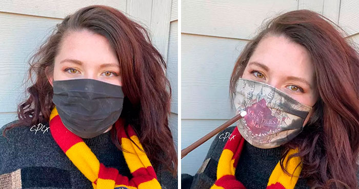 Artist Creates A ‘Harry Potter’ Mask That Turns Into Marauder’s Map When You Breathe