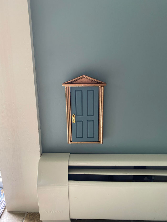 Woman Puts Dollhouse Doors As Electrical Outlet Covers Around Her Home