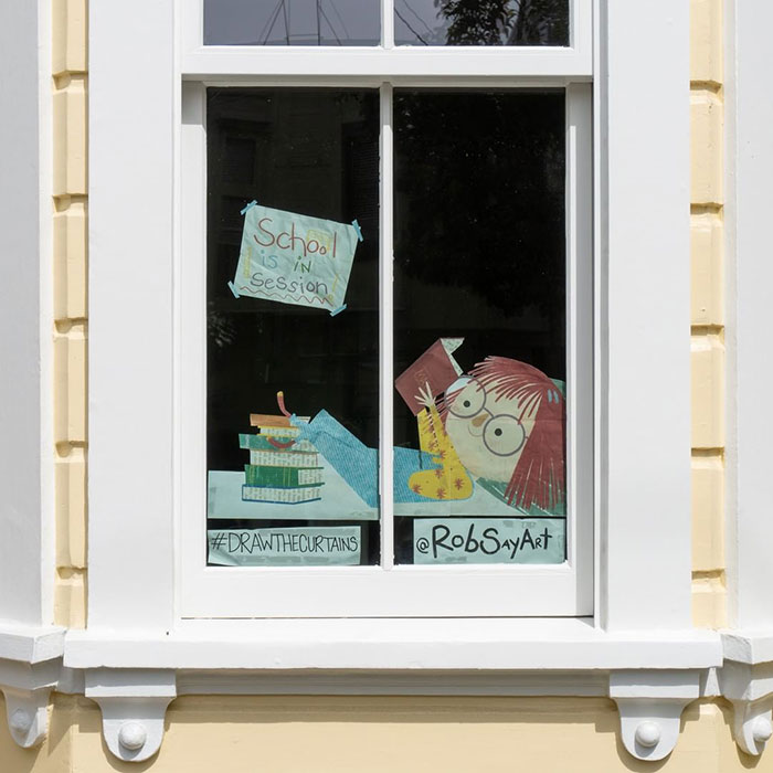 I Post One Drawing A Day On Our Window To Bring Joy To Our Neighbors During Quarantine (22 Pics)