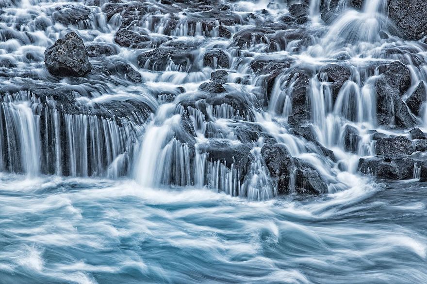 Winner, Special Category: Water. The Play Of Water. Hraunfossar, Island By Britta Strack