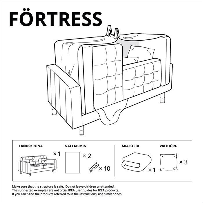IKEA muestra cómo hacer 6 tipos de fuertes con su mobiliario durante la cuarentena