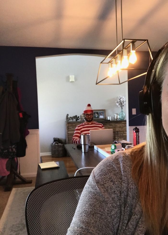 Man Continuously Tries To Embarrass His Wife During Her Zoom Calls By Hilariously Photobombing Them