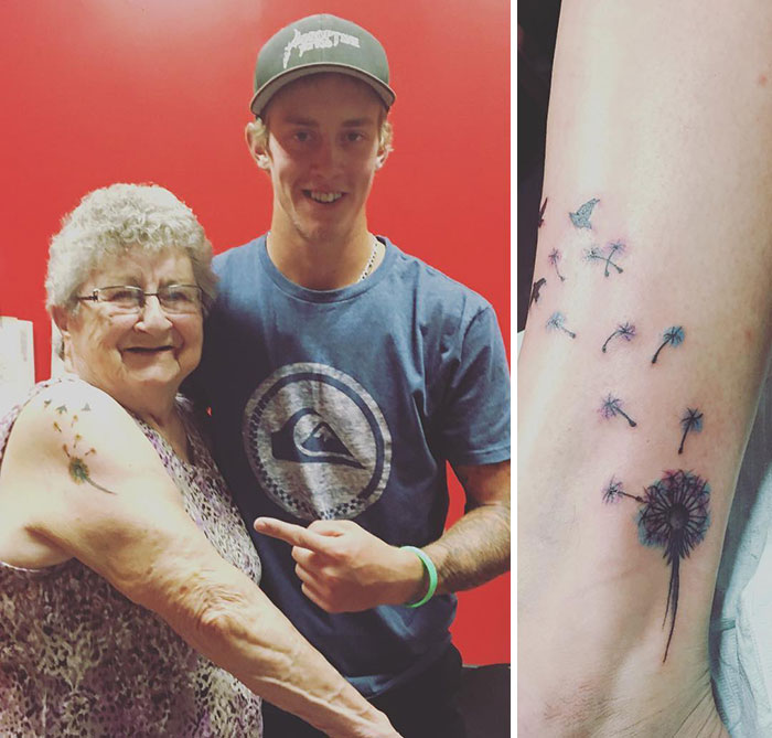 85 Years Of Age And Sits Like A Rock For Her First Tattoo