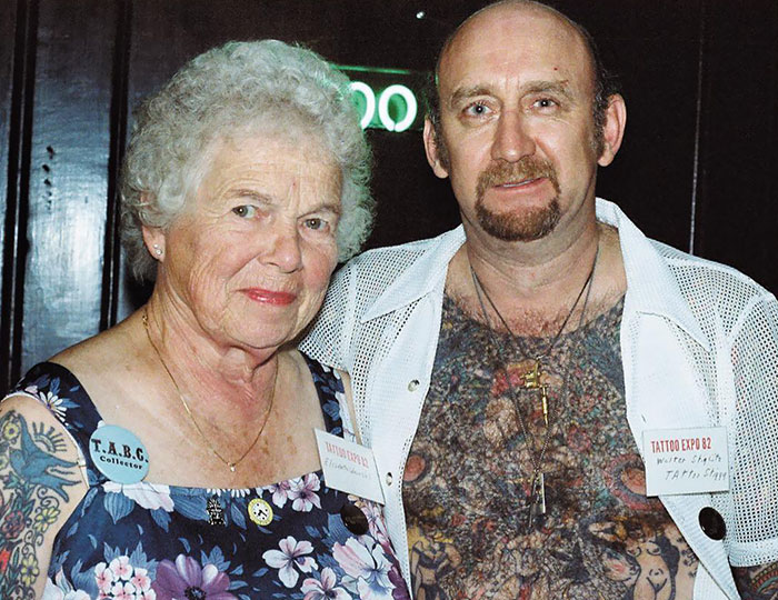 World's Greatest Tattoo Fan, Elizabeth Weinzirl, And Walter Stiglitz, Most Individual Tattoos Record Holder In 1982
