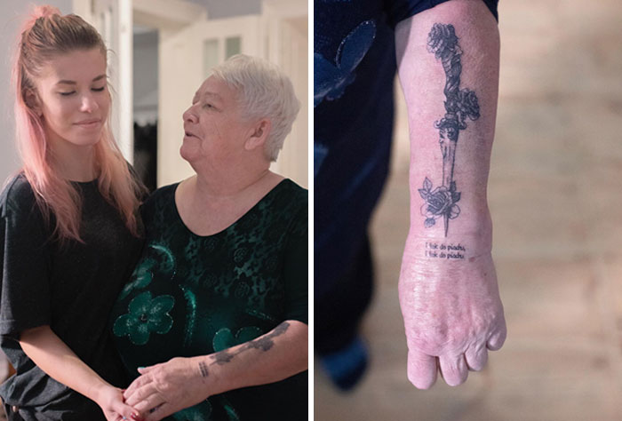 La prueba de que la edad no importa. Mi abuela se tatuó todas mis ideas sobre tatuajes. Es una mujer increíble