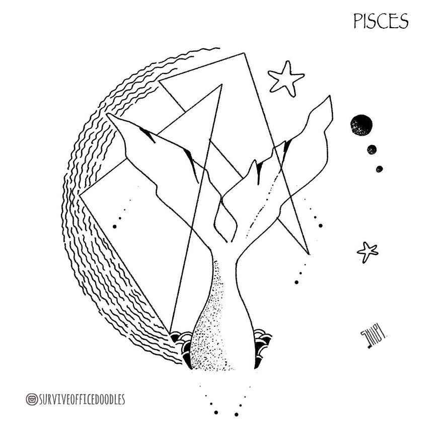 I Reimagined Zodiacs As Tattoos With A Hint Of Dark