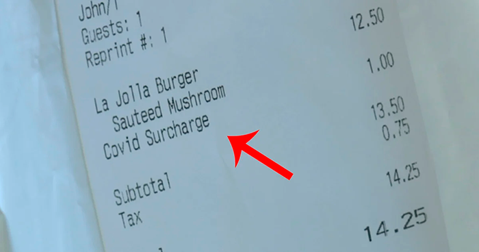 Turns Out, Some Restaurants Are Charging COVID Taxes After Re-Opening And It Boggles People