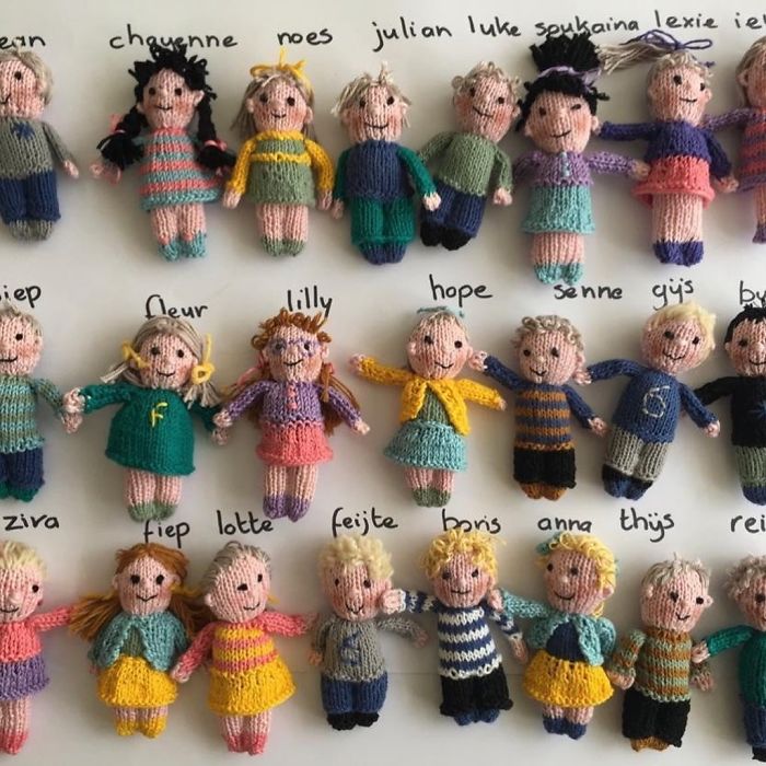 This Teacher Missed Her Students So Much, She Knitted Tiny Dolls Of All 23 Kids In Her Class