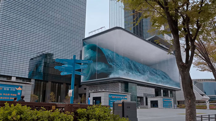 This Massive Wave Crashing In A Seoul “Aquarium” Is The World’s Largest Anamorphic Illusion