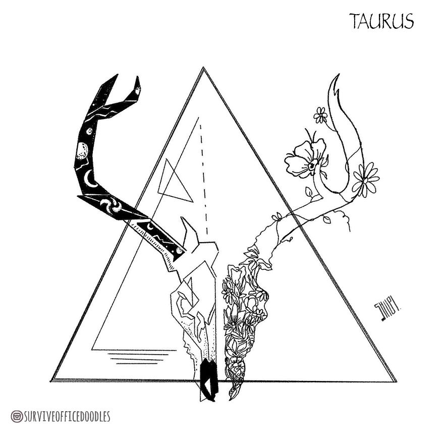 I Reimagined Zodiacs As Tattoos With A Hint Of Dark