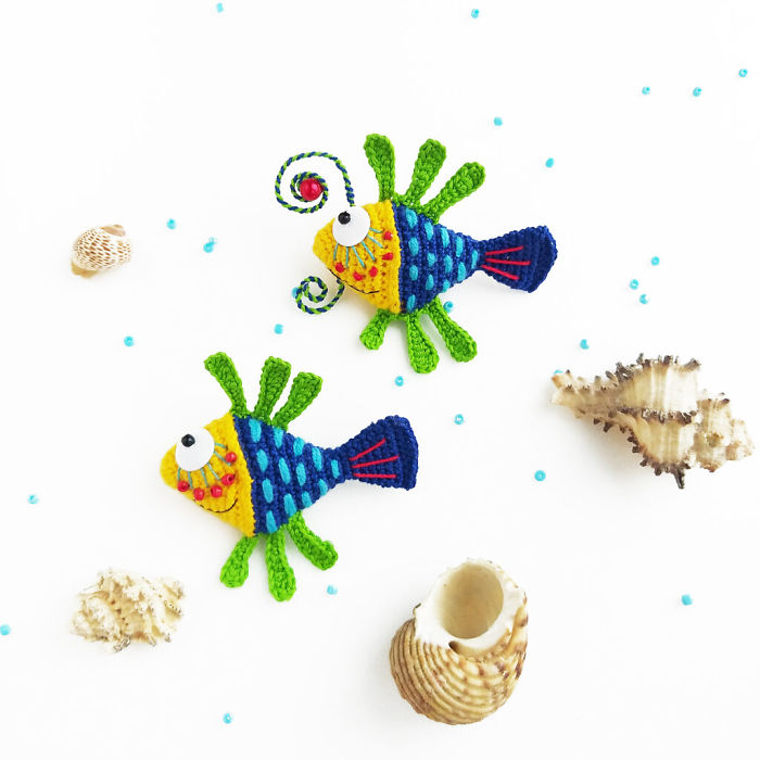 Tiny Fish Amigurumi Designed By Anna Karelina ... Cute And Creative Patterns Use Beading, Wirework And More