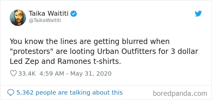 Taika Waititi Was Criticized For His Tweet About "Protesters" Looting