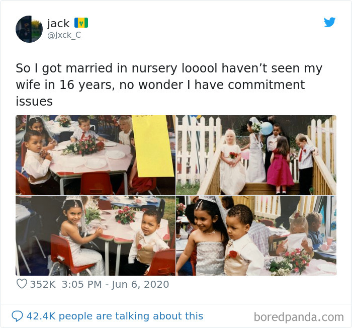 Guy Jokes That He Hasn’t Seen His ‘Wife’ Since They Got 'Married' In Preschool, Reunites After 16 Years On Twitter