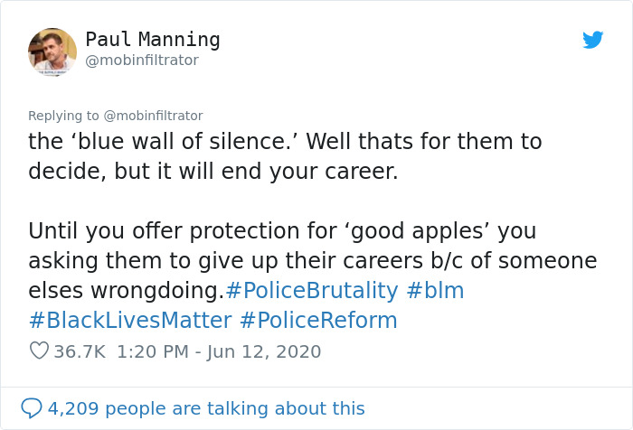 “Want To Know Why It's So Hard for Cops To Be ‘Good Apples'”: Whistleblower Ex-Cop Explains In A Viral Twitter Thread