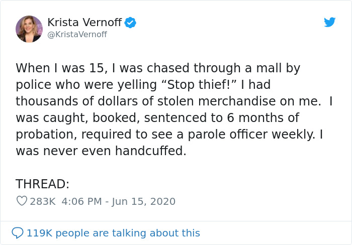 Woman Shares All The Crimes She's Committed Despite Having No Criminal Record To Illustrate White Privilege