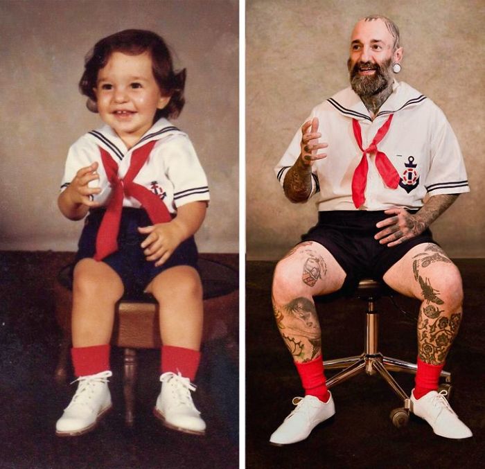 18 People Who Brilliantly Recreated Their Old Family Photos