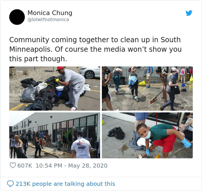 Comunidad unida limpiando en Mineápolis sur