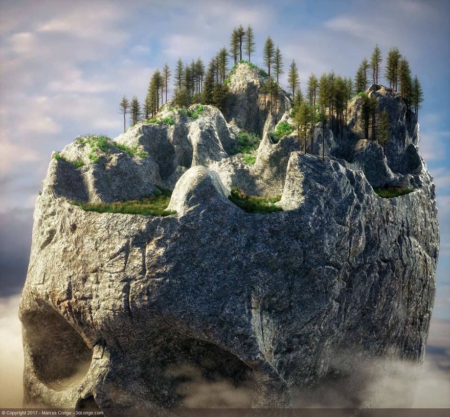 Artist Creates Incredible Digital Sculptures Interacting With Nature