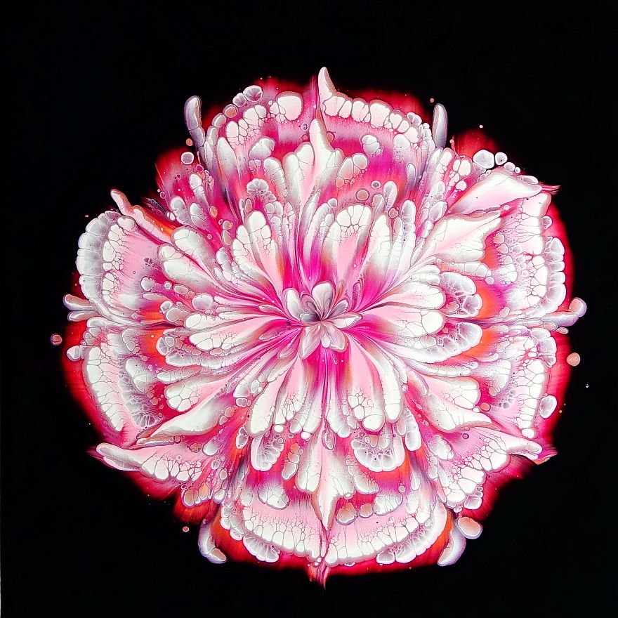 Awesome Acrylic Pour Painting ~ Cup Bottom Reverse Flower Dip Awesome Acrylic Pour Painting ~ Cup Bottom Reverse Flower Dip