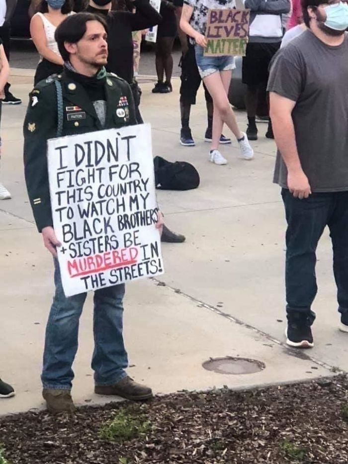 A Veteran Protesting His Government After Fighting For It Shows The United Fight For Equality