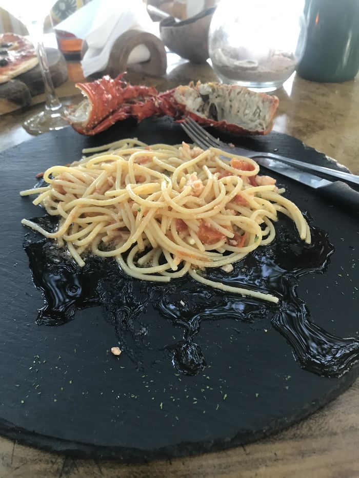 Spaghetti Juice Leaked All Over The Table And Me