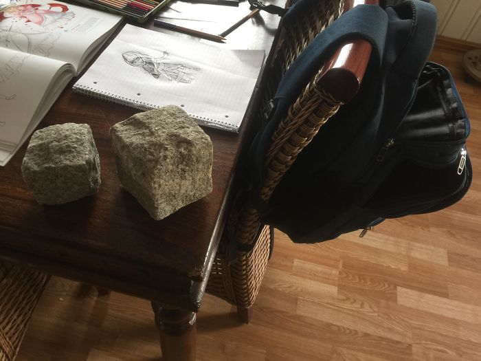 My Girlfriend’s 10-Year-Old Sister Packed Her Backpack With “Beautiful Cube Rocks”, Which She Picked Because They Were So Unique