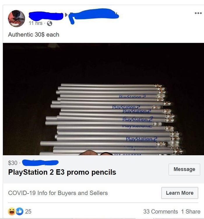 Poster Is Defending His Ps2 Pencils In The Comments, Saying One Lady Is An "Uneducated Woman" For Questioning The Value.