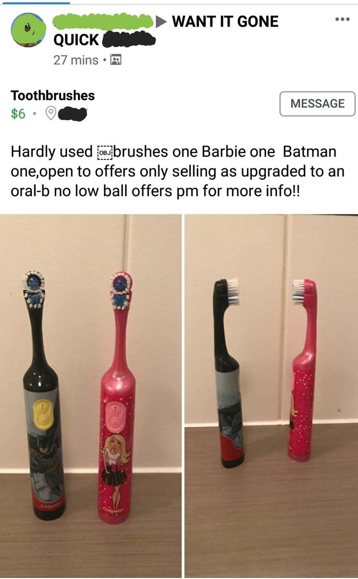Ah Yes, Who Wouldn't Want To Buy A Used Toothbrush?