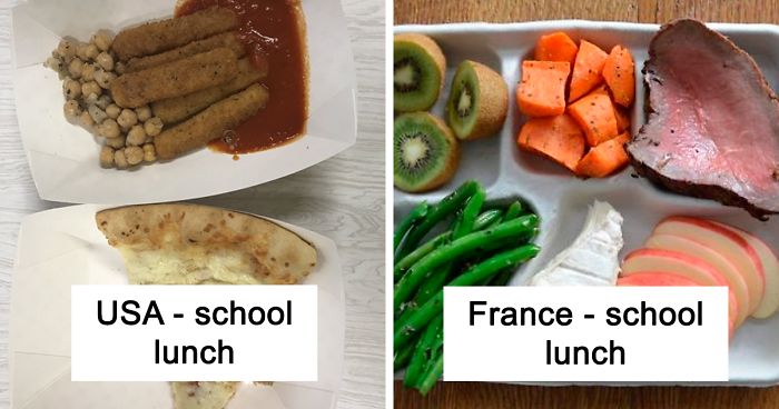 18 People Compare Some School Lunches, Show That US Education Is Underfunded While Their Police Is Overfunded