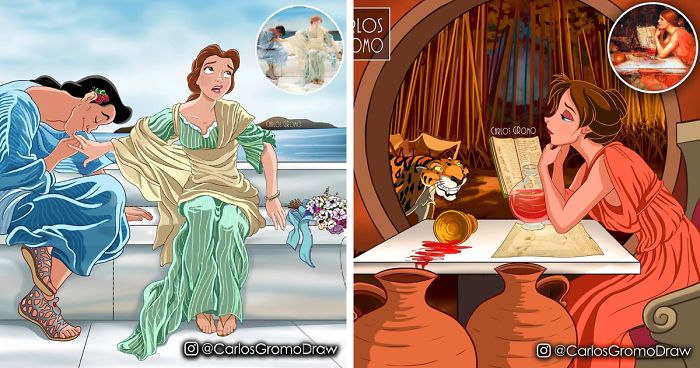 Artist Reimagines 21 Famous Paintings With Disney Characters